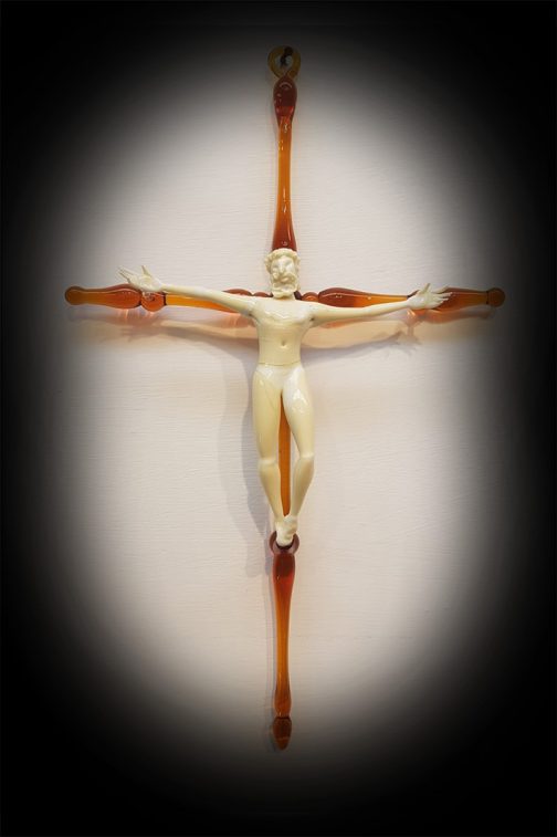 crucifix amber ivory