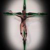 crucifix green purple