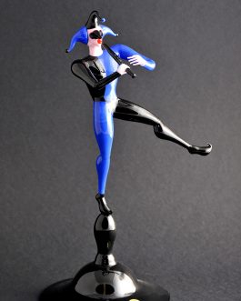 BLUE-BLACK JESTER WITH FLUTE