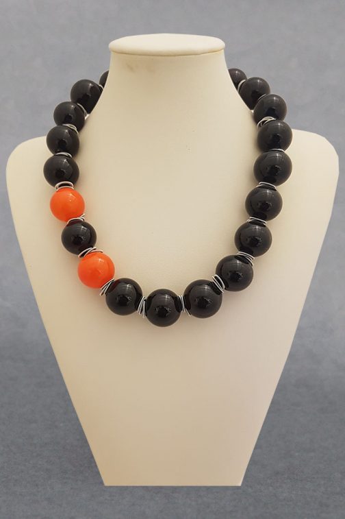 necklace franchetti black-orange