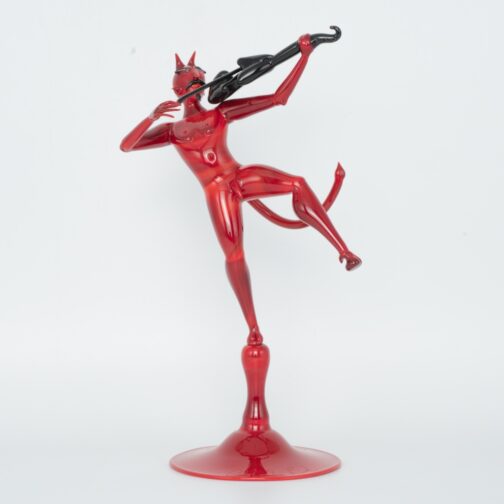 Red devil with violin
